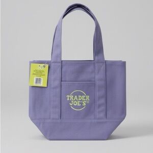 NWT💜Purple Trader Joe's Mini Canvas Tote Bag